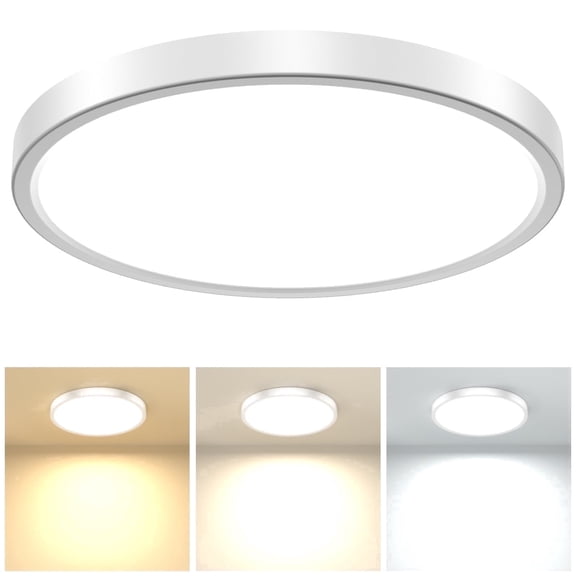 11.8 Inch Flush Mount Ceiling Light Fixture,3000K/4000K/6500K Ceiling Light, LED Round Flat Panel Light, LED Ceiling Light for Living Room,Bedroom,Kitchen,Bathroom,Hallway