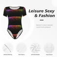thumbnail image 6 of Daiia Colorful Sparkling Women'S Crew Neck Short Sleeve Slim Fit T Shirts Tops Basic Bodysuit Leotard Clothing-X-Large, 6 of 9
