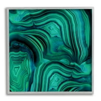 Stupell Green & Blue Malachite Abstract Abstract Painting Gray Framed Art Print Wall Art