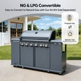 thumbnail image 4 of Brand Man 6-Burner Outdoor Gas Kitchen Grill Island with Side Burner, BBQ Station with Storage Cabinets and Fold-out Prep Table, LPG/NG Convertible, 4 of 10