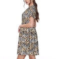 thumbnail image 2 of Vsdgher Zèbre pour Femmes Été 2025 Robes Midi Décontractées Légères Manches Courtes Col Rond Robe de Plage, 2 of 6