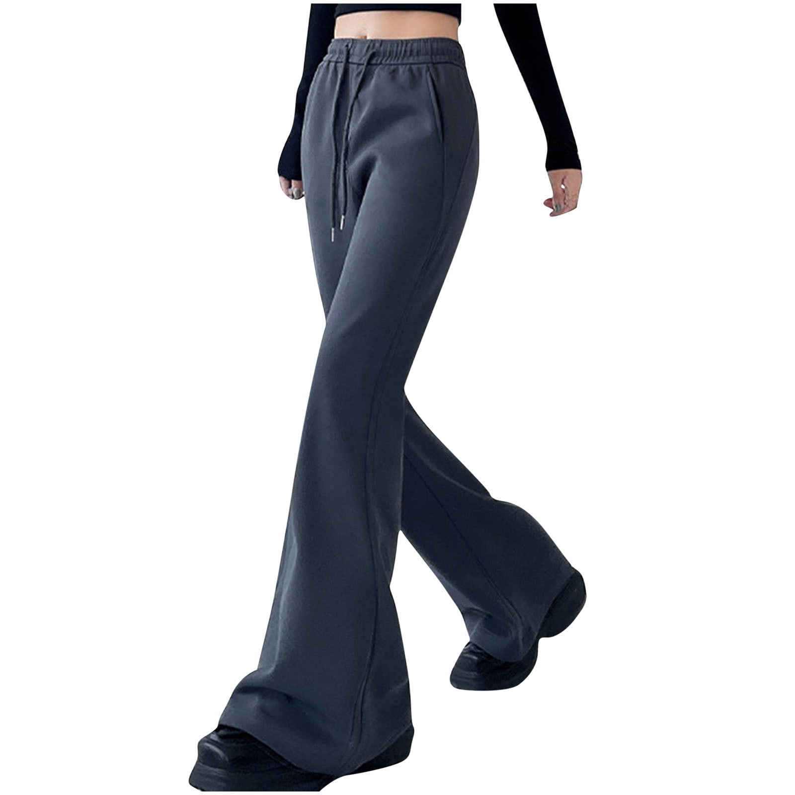 ★MUCENT★ Llama Banding Bootcut Sweatpants P00000VV Cotton Bootcut Sweatpants for Women Drawstring Elastic Waist