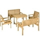 Outsunny 5 Piece Patio Dining Set Table and Chairs, 2 Chairs, 2