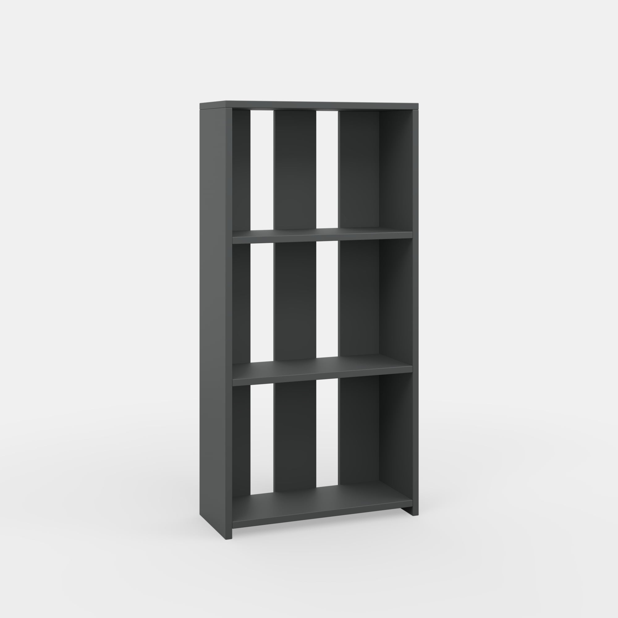 Ada Home Decor Parnell 3 Tier Open Shelf Modern Bookcase, Anthracite