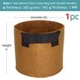 thumbnail image 1 of RBCFHl 1-20Gallon 15 Colors Garden Grow Bag w/ Handles Indoor Outdoor Fabric Aeration Plant Pot Container Flower Vegetable Pouch10Gallon (D40xH30cm) He Qiyong unisex, 1 of 2