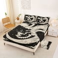 thumbnail image 2 of Feelyou Crescent Moon Dragon Full Size Sheets for Men Women Kids, Star Cloud Vintage Wildlife Bed Sheets, Black Cream, 4pcs, 2 of 5