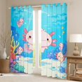 thumbnail image 2 of Castle Fairy Kawaii Axolotl Salamander Blackout Curtains Set of 2 (52x84 Each) for Preppy Child Children,Ocean Animal Window Curtains,Marine Wildlife Curtains and Drapes,Lightweight Room Decor, 2 of 6