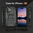 thumbnail image 2 of Allytechgroup for iPhone 17 Case with 2 Pcs Tempered Glass Screen Protector, Compatible with Magsafe & Car Mount Military Grade Shockproof Bumper Rugged Phone Case for Women Men, Gray, 2 of 8