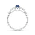 thumbnail image 2 of ANGARA Natural Nature Inspired Round Blue Sapphire Leaf Shank Ring in 14K White Gold for Women (Size-5mm) | September Birthstone, Anniversary, Jewelry Gift for Women | Natural Blue Sapphire Ring, 2 of 10