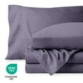 thumbnail image 4 of Bare Home Washed Sheet Set - Premium 1800 Collection - Deep Pocket - 4 Piece - Queen, Dusty Purple, 4 of 6