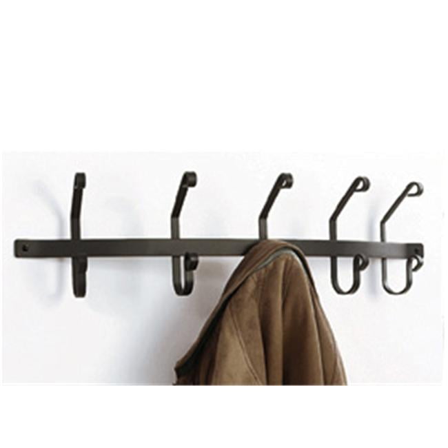 Village Wrought Iron CTWH5 Wall Mounted Wrought Iron Coat Rack with 5