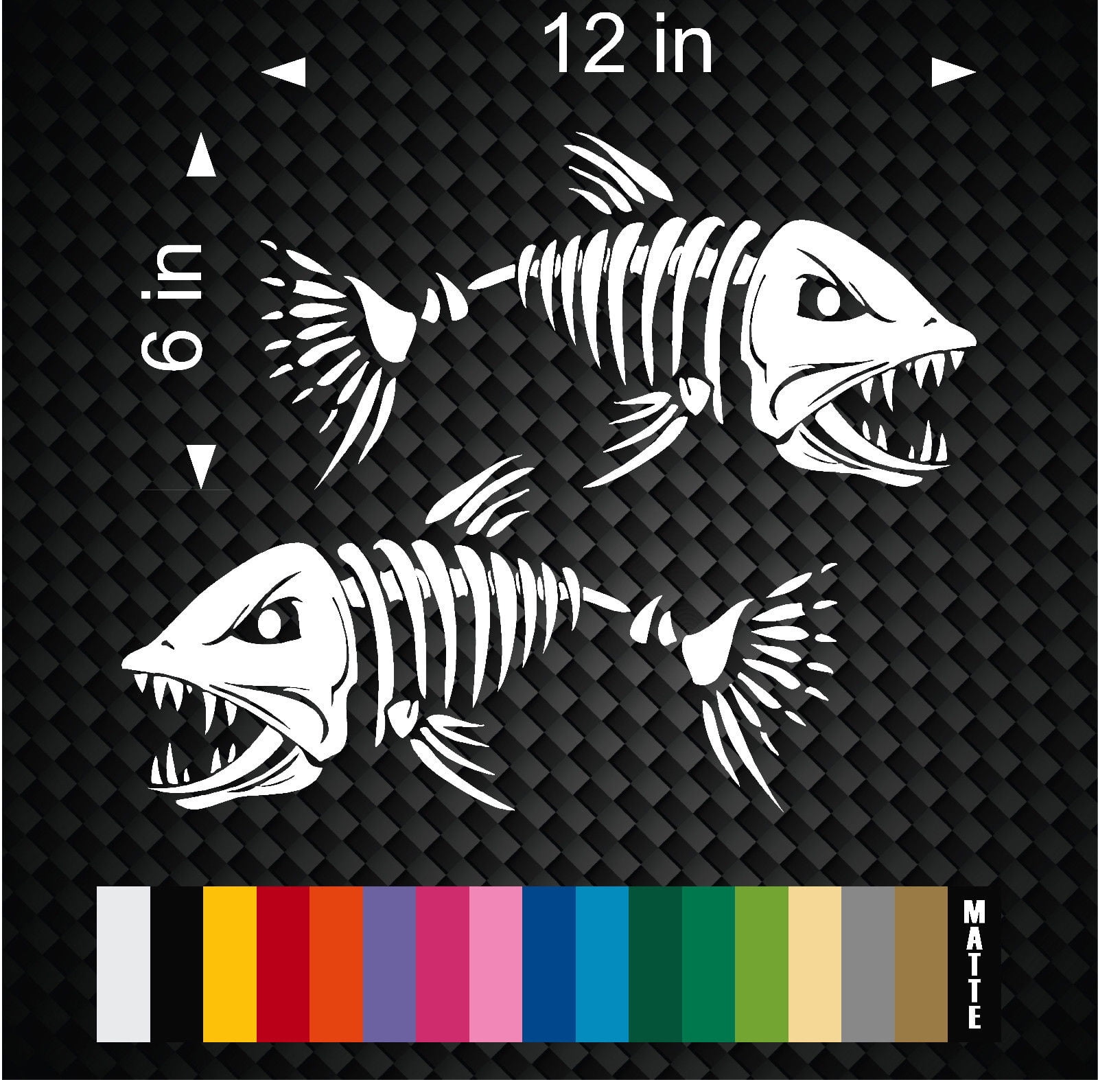 wall Car Laptop Truck boat Fish skeleton Sticker Decal Window
