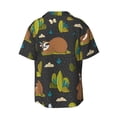 thumbnail image 2 of Naloa Funny Sloths In The Forest Men's Loose Fit Cuban Collar Short-Sleeve Shirt with Button-down and Chest Pocket for Everyday Wear Outings - Small, 2 of 7