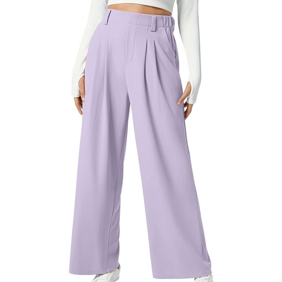 AherBiu Business Casual Pants for Women High Waisted Dress Pants Straight Leg Work Trousers with Pockets