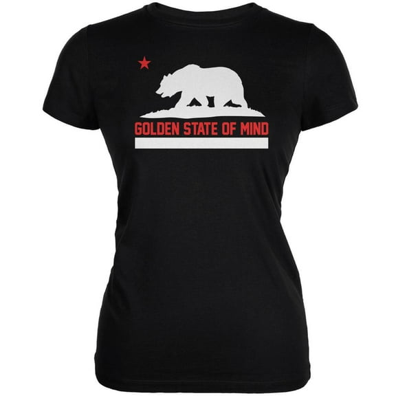 California Republic Golden State Of Mind Black Juniors Soft T-Shirt - Medium