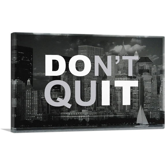ARTCANVAS Don’t Quit Motivational Business Canvas Art Print - Size: 18" x 12" (0.75" Deep)