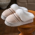 thumbnail image 5 of SKIYLEVZ Women's Winter Fuzzy Slippers Comfortable Soft Arch Fleece Lined Slipper Slip On Footwear Cozy Flat Platform House Slippers Non-Slide Winter Slipper, 5 of 7