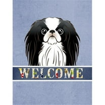 Caroline's Treasures BB1416CHF Japanese Chin Welcome Flag Canvas House Size , Large, multicolor
