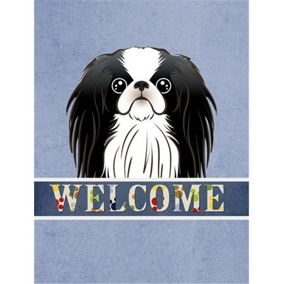 Caroline's Treasures BB1416CHF Japanese Chin Welcome Flag Canvas House Size , Large, multicolor