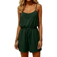 thumbnail image 2 of Women's Casual Sleeveless V-Neck Romper with Drawstring Waist Loose Fit Summer Jumpsuit, 2 of 5