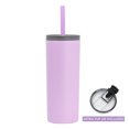 thumbnail image 2 of MIRA Stainless Steel Vacuum Insulated Tumbler | 2 Lids Included: Straw Lid & Flip Lid | Double Walled Thermos Mug for Hot or Cold Drinks | Reusable Travel Cup | 20 oz | Lilac, 2 of 7