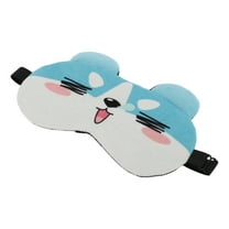 Unique Bargains 1 Pc Blue White Cartoon Squinting Eyes Sleep Mask Soft Eye Shade Cover for Travel for Rest