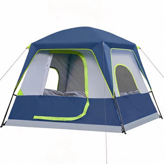 4-Person Portable Cabin Tent with Waterproof Rainfly 8 ft x 7 ft Floor 72 in Center Height