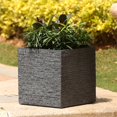thumbnail image 1 of LuxenHome Square 12" H Gray MgO Planter Indoor and Outdoor, 1 of 2