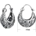 thumbnail image 2 of 925 Sterling Silver Vintage Filigree Hoop Earrings for Women Floral Flower Heart Clip-on Small Huggie Hoop Earrings Lightweight Oval Hoop Earrings Jewelry Christmas Gifts for Mom, 2 of 14