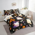 thumbnail image 4 of Manfei Spooky Halloween Bedding King Size, Magical Ghost Bedding Sets King Size, Cartoon Theme Reversible Comforter Sets with Sheets, Super Cozy Room Decoration, 7pcs, 4 of 6