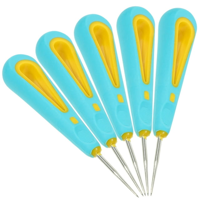 LITINKIMI 5Pcs Multipurpose Shoe Repair Sewing Awl Sky Blue ABS Steel with Ergonomic Handle for Home