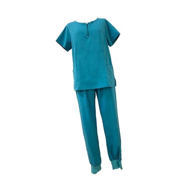 Conjunto Médico de enfermería Yinane pantalones de correr manga Corta con múltiples bolsillos