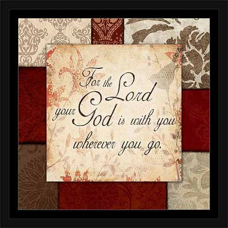 Red Canvases God Is with You Traditional Abstract Panel Religious Typography Red & Tan, Framed Canvas Art by Pied Piper Creative ()