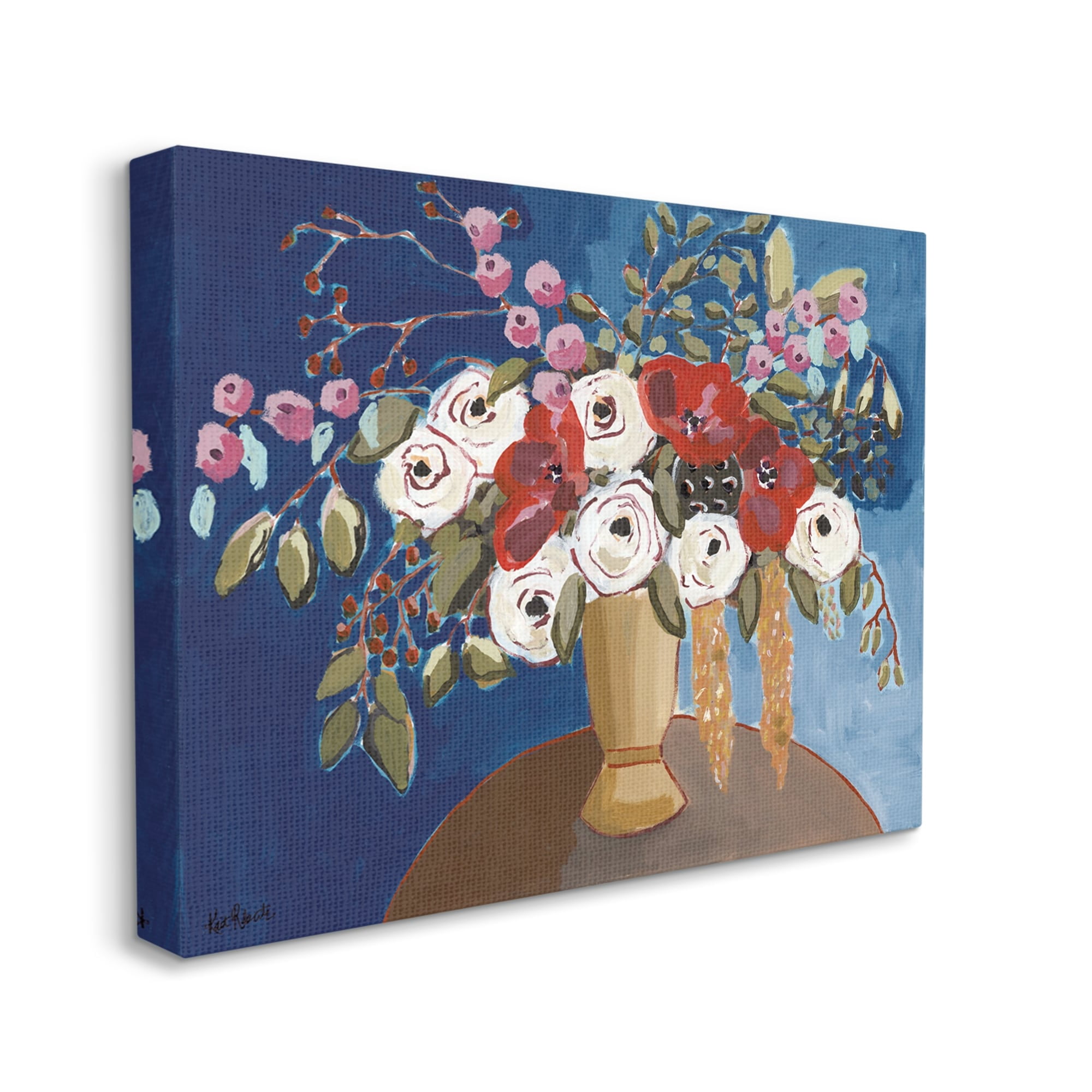 Stupell Industries White Poppies Floral Arrangement Abstract Flower Still Life,48 x 36, Design by Kait Roberts