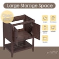 thumbnail image 6 of Bathroom Vanity Base Only, Bathroom Storage Cabinet with Doors and Shelf, Modern Wood Cabinet Basin, Solid Wood Frame with Open Shelf, Sink not Included (Brown 24"), 6 of 9