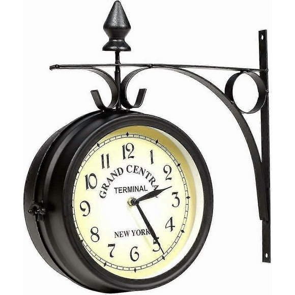 Horloge Murale en Fer Forgé Horloge de Jardin Station Horloge Artisanale Double Face Grand Central Terminal New Yo