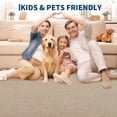 thumbnail image 5 of TacleeKii 6' x 9' Washable Area Rug, Textured Woven Non Slip Low Pile Carpet, Stain Resistant Non Shedding Floor Mat, for Living Room Dining Room, Beige, 5 of 9