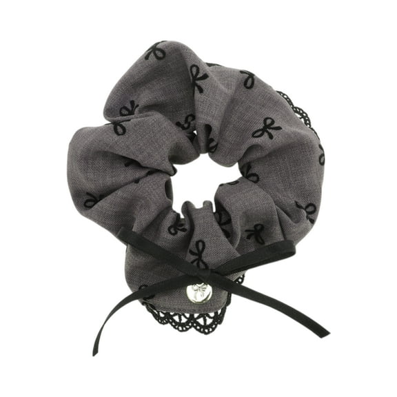 Unique Bargains 1 Pc Elegant Bow Scrunchies for Home Gray