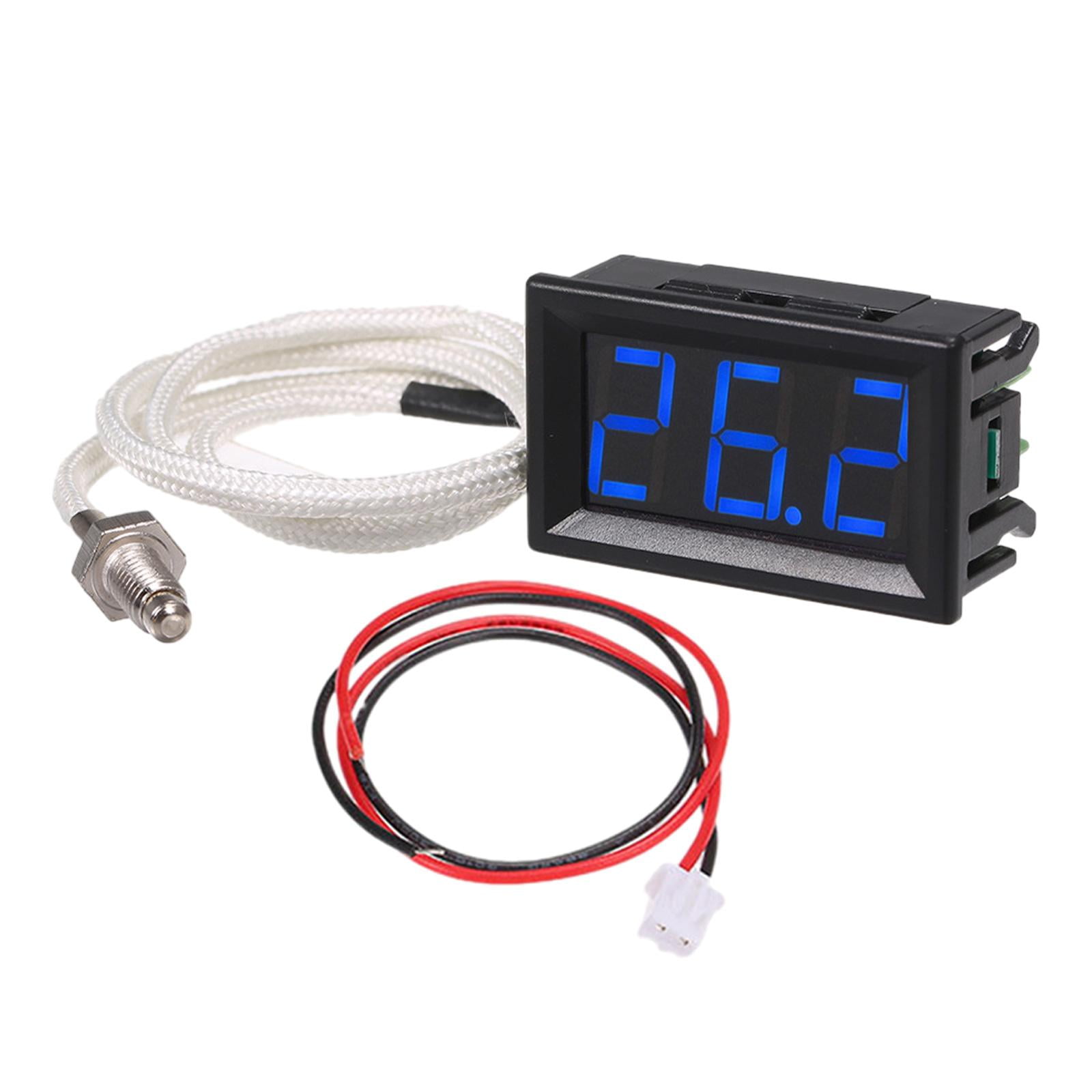 DOLITY 12V Digital Thermometer Thermocouple Industrial Digital Thermometer Mini Simple Blue