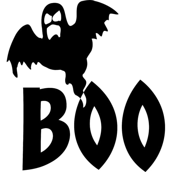 Boo Ghosts Spirits Halloween Party Wall Decals for Walls Peel and Stick wall art murals Black Medium 18 Inch