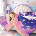 thumbnail image 3 of Manfei Aquatic Axolotl Queen Comforter Set,Watercolor Animals Pattern Comforter Sets Queen,Colorful Stars Reversible,3 Pieces,1 Comforter and 2 Pillowcases, 3 of 7