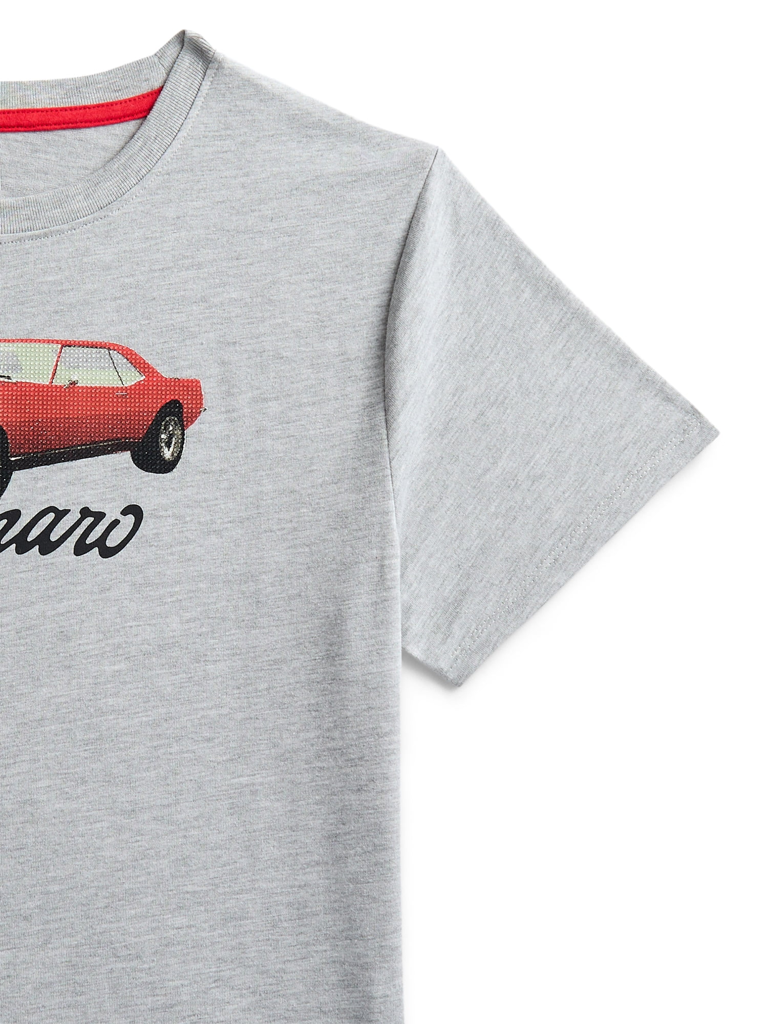 Camaro Girls Embellished Graphic Tee with Short Sleeves, Sizes 4-16