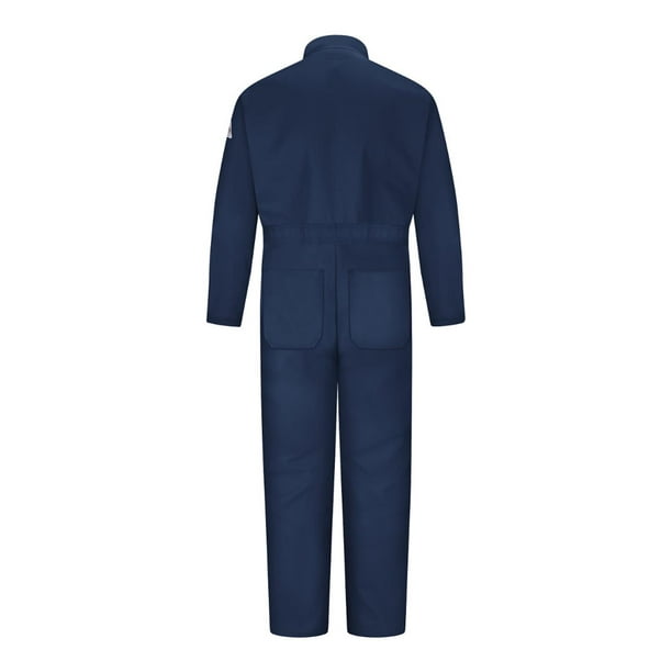 Bulwark 38'' Navy Cotton Flame Resistant Coverall With Zipper