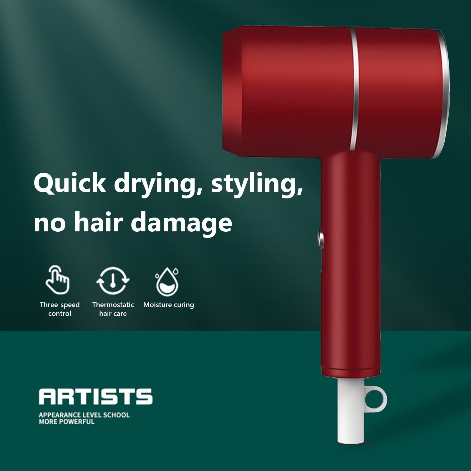 Momihoom Professional Ionic Hair Dryer, Powerful 1800W Fast Drying Low Noise Blow Dryer Attachments for Home Salon Travel