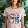 thumbnail image 5 of Beach Bow Shirt – The Beach Is My Happy Place Sunset Graphic Tee, Forest Green, Size 5XL, 5 of 6