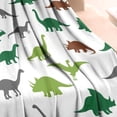 thumbnail image 3 of White Dinosaurs Silhouette Pattern Blanket,Comfortable Soft Flannel Throw Blanket,All Season,Warm Lightweight Blankets for Sofa Bed Couch Living Room Chair,30"x40", 3 of 4
