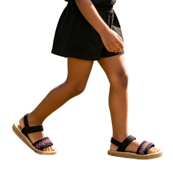 BOOMNY Girl's Sandals Open Toe Flat Sandals for Kids Adjustable Strap Cute Casual Summer Shoes