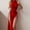 Red, variant on Women Draped Front Knot Mesh Cover Up Dress Beach Wrap Bikini Hight Split Fork Shiny Swimwear Cover Ups Black XXL