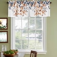thumbnail image 3 of Eucalyptus Leaves Curtain Valances for Windows, Kitchen Valance Window Treatments Panel 2 Pack, Orange Blue Botanical Vintage Weeping Rod Pocket Short Curtains for Bathroom Bedroom 42 x 18 Inch, 3 of 8