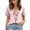 Pink 03, variant on DeHolifer Women's Tops Crewneck Casual Printed Fake Two Piece Short Sleeve Summer Trendy Tee Tops Pink XL